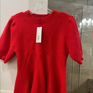 Red Short Sleeve Women's Top